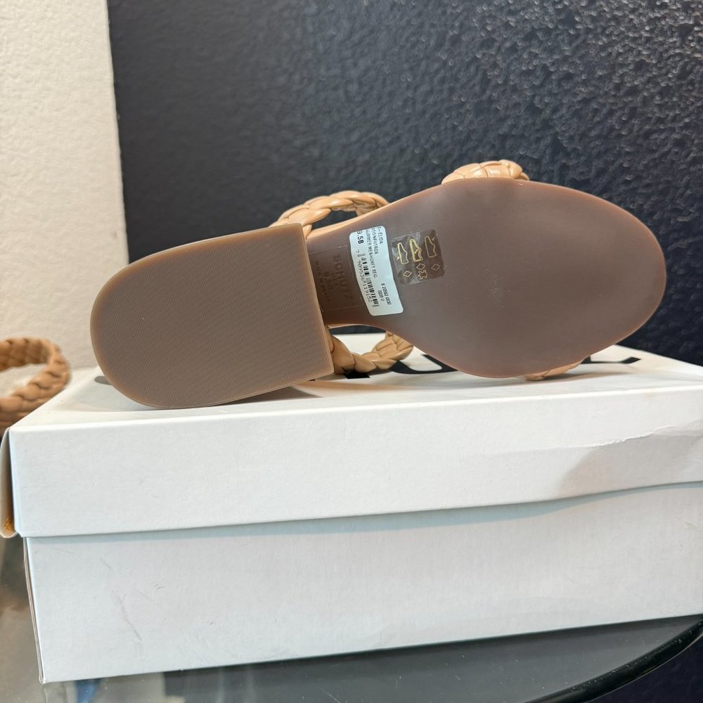 **New** SCHUTZ Nude Braided Block Heel Sandals Size 9.5 - Picture 3 of 3